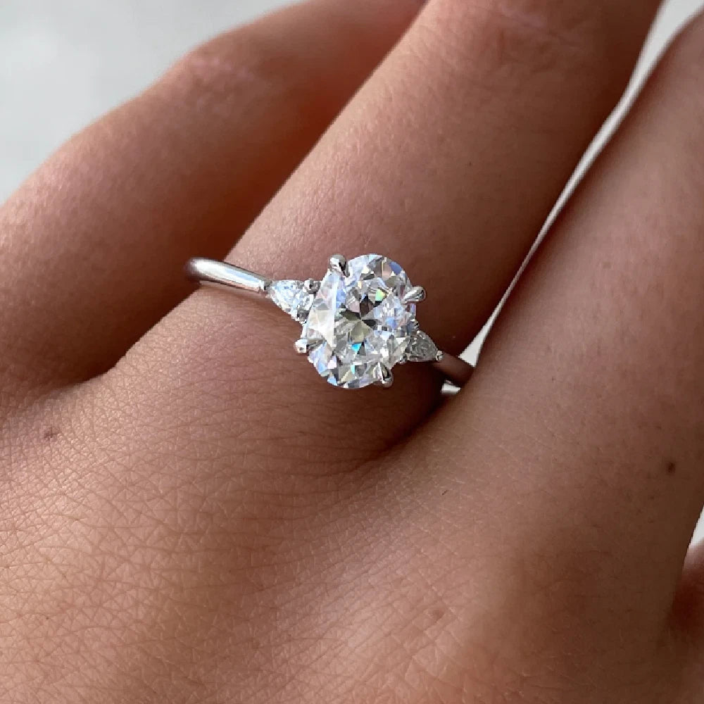 1.30 Carat Oval Cut IGI Lab Grown Diamond Engagement Ring 14k White Gold - Future Jewelry