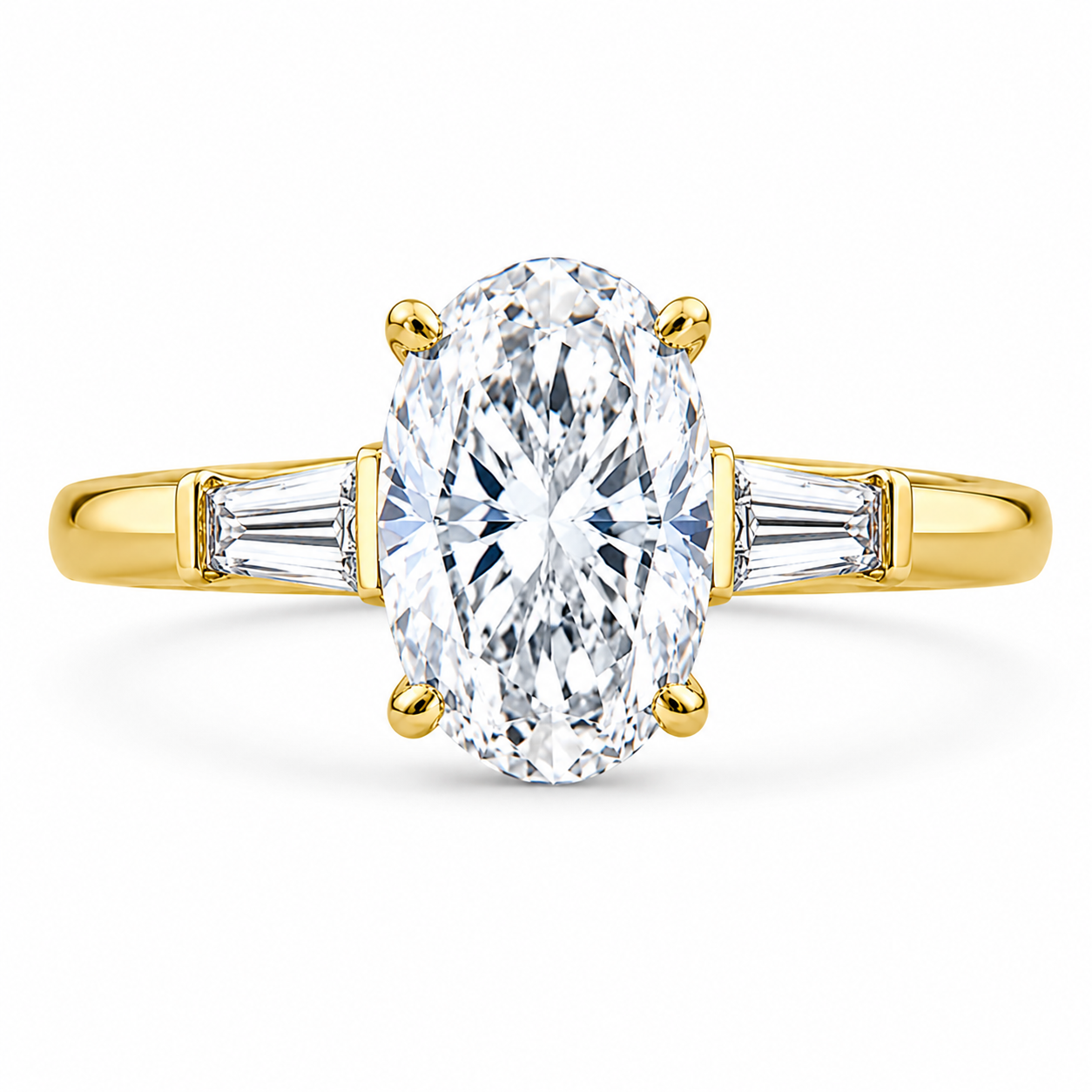 3 carat Cushion Cut Lab Grown Diamond Engagement Ring in Platinum