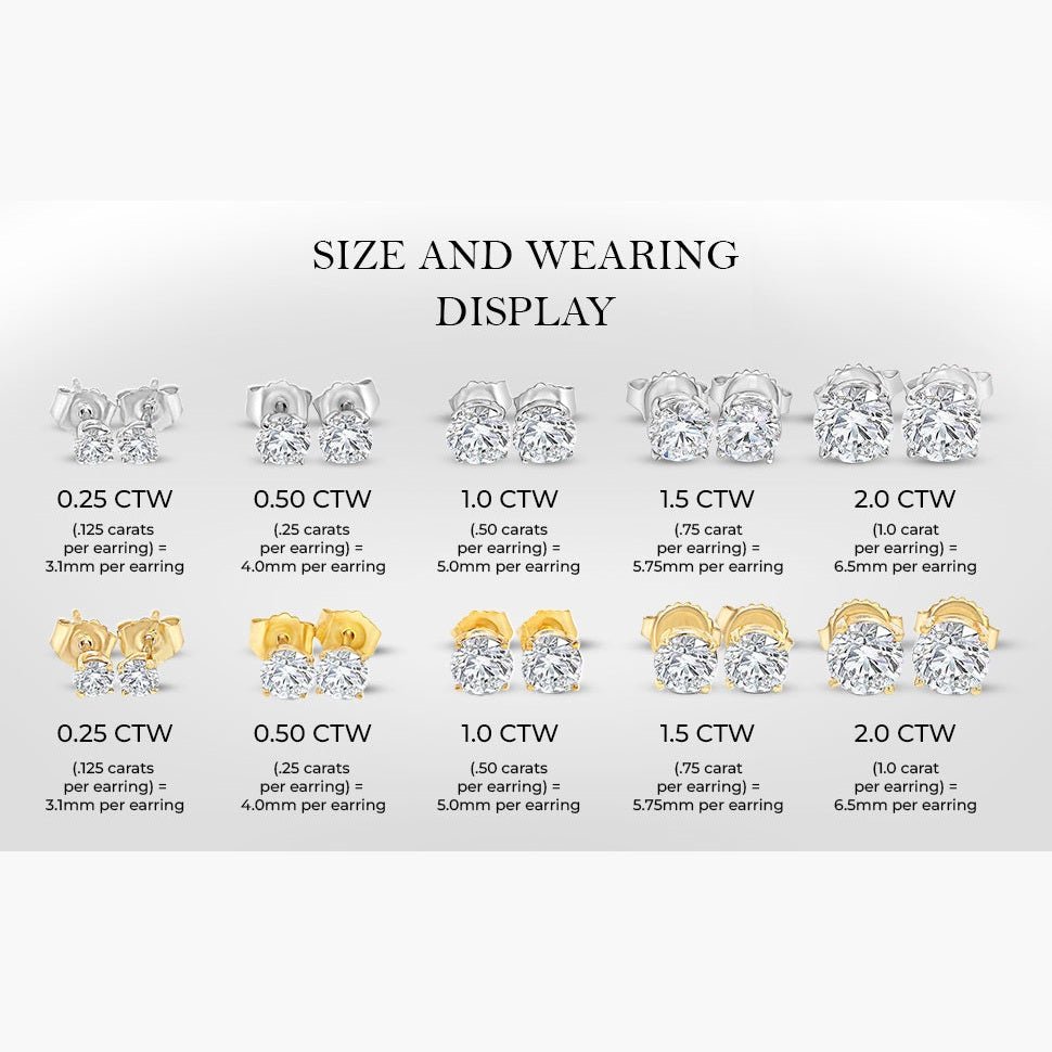 1/4–3 Carat Lab Grown Diamond Stud Earrings in 14K Gold - Future Jewelry