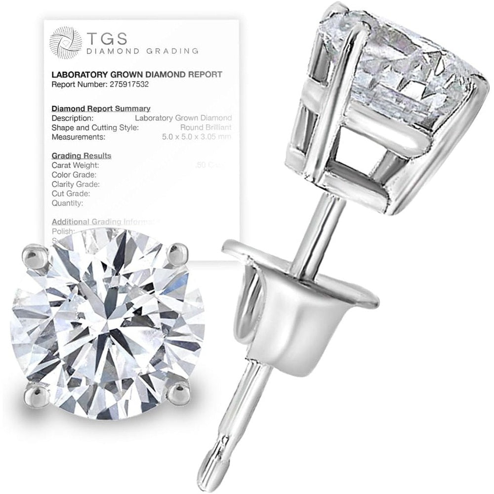 1/4–3 Carat Lab Grown Diamond Stud Earrings in 14K Gold - Future Jewelry