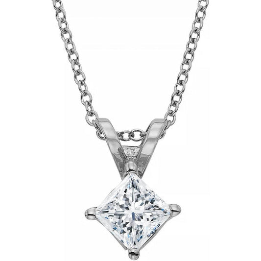 14K Gold 1/2 - 5 Carat LAB GROWN Diamond Solitaire Pendant IGI Certified 4 Prong Diamond Pendant Necklace - Future Jewelry