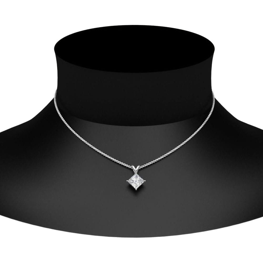 14K Gold 1/2 - 5 Carat LAB GROWN Diamond Solitaire Pendant IGI Certified 4 Prong Diamond Pendant Necklace - Future Jewelry