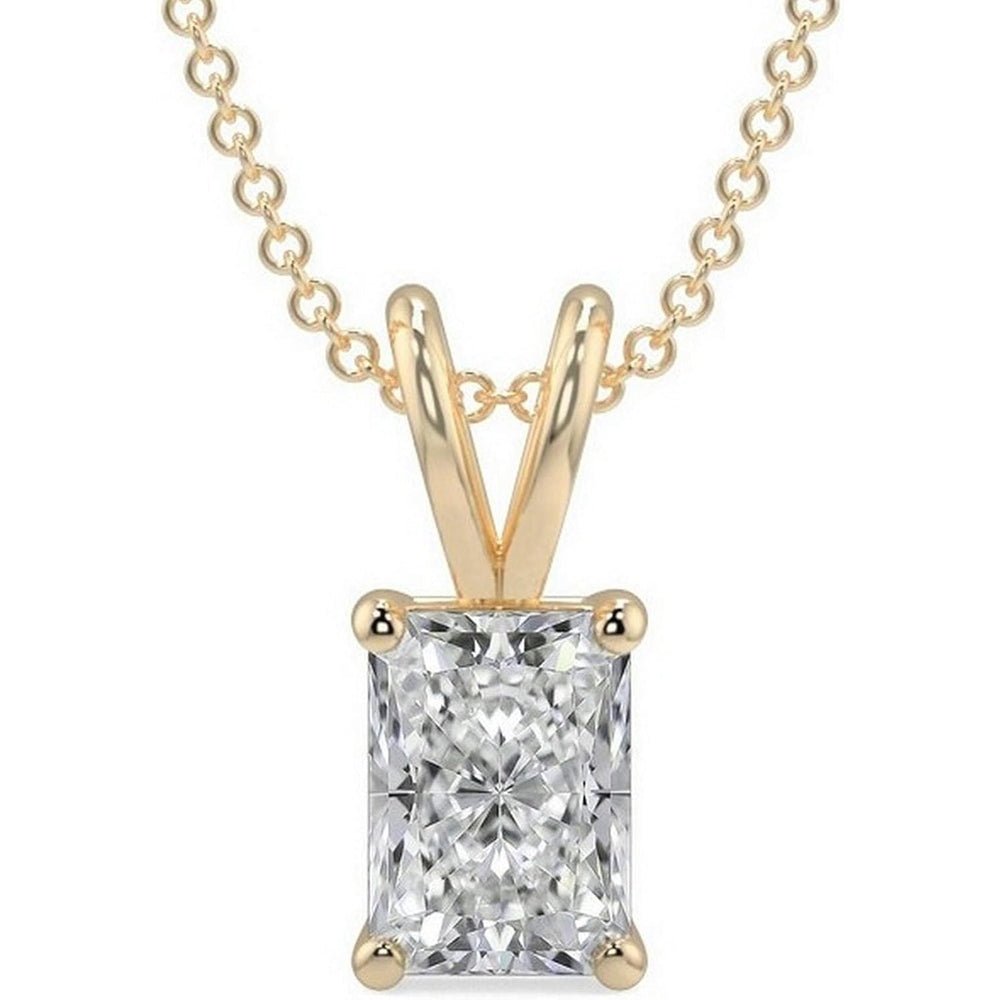 14K Gold 1/2 - 5 Carat LAB GROWN Diamond Solitaire Pendant IGI Certified 4 Prong Diamond Pendant Necklace - Future Jewelry