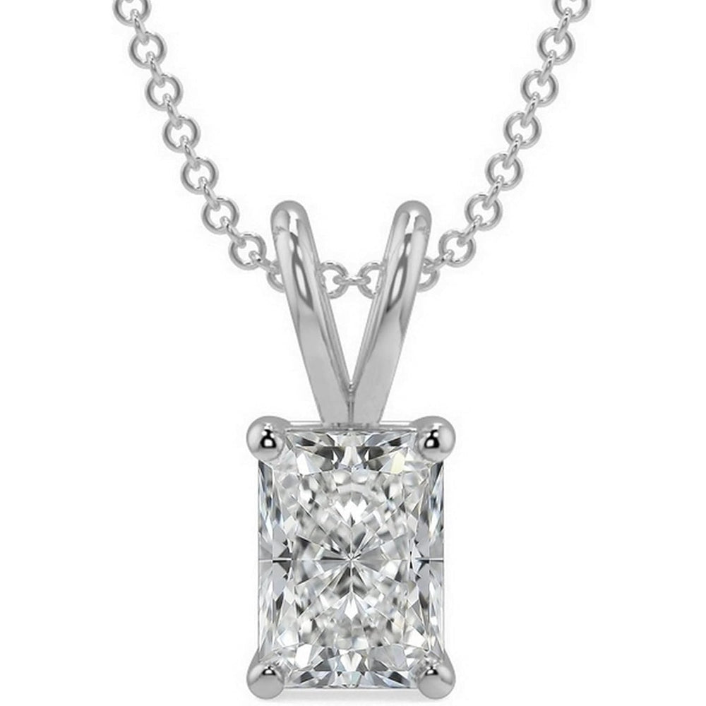 14K Gold 1/2 - 5 Carat LAB GROWN Diamond Solitaire Pendant IGI Certified 4 Prong Diamond Pendant Necklace - Future Jewelry