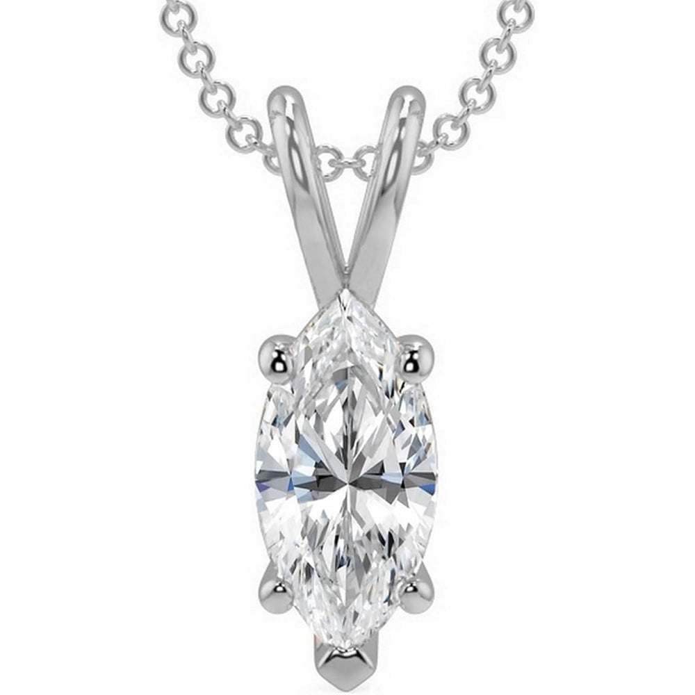 14K Gold 1/2 - 5 Carat LAB GROWN Diamond Solitaire Pendant IGI Certified 4 Prong Diamond Pendant Necklace - Future Jewelry