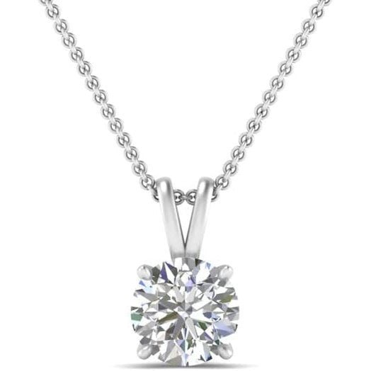 14K Gold 1/2 - 5 Carat LAB GROWN Diamond Solitaire Pendant IGI Certified 4 Prong Diamond Pendant Necklace - Future Jewelry