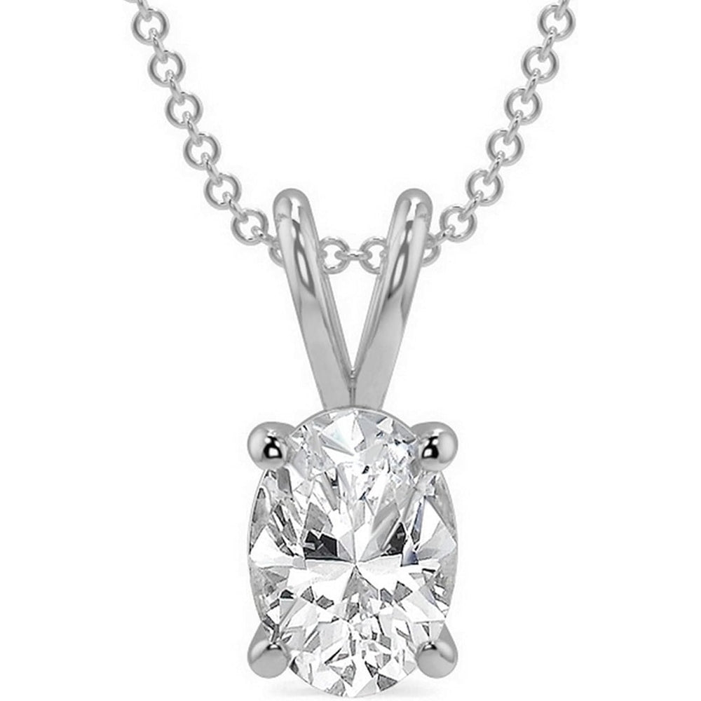 14K Gold 1/2 - 5 Carat LAB GROWN Diamond Solitaire Pendant IGI Certified 4 Prong Diamond Pendant Necklace - Future Jewelry