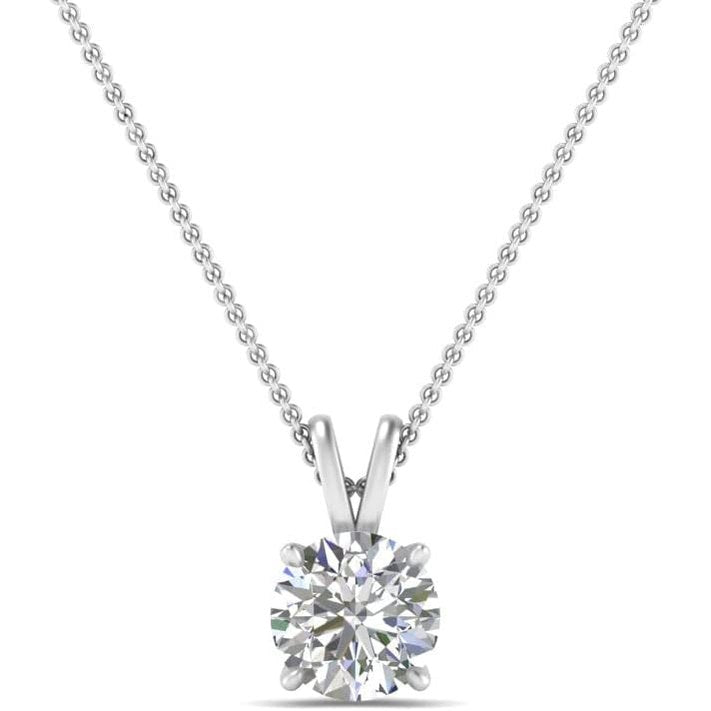 14K Gold 1/2 - 5 Carat LAB GROWN Diamond Solitaire Pendant IGI Certified 4 Prong Diamond Pendant Necklace - Future Jewelry