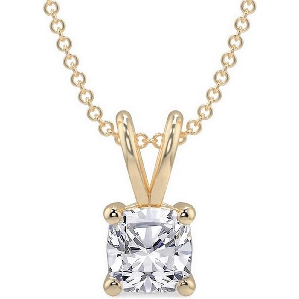 14K Gold 1/2 - 5 Carat LAB GROWN Diamond Solitaire Pendant IGI Certified 4 Prong Diamond Pendant Necklace - Future Jewelry