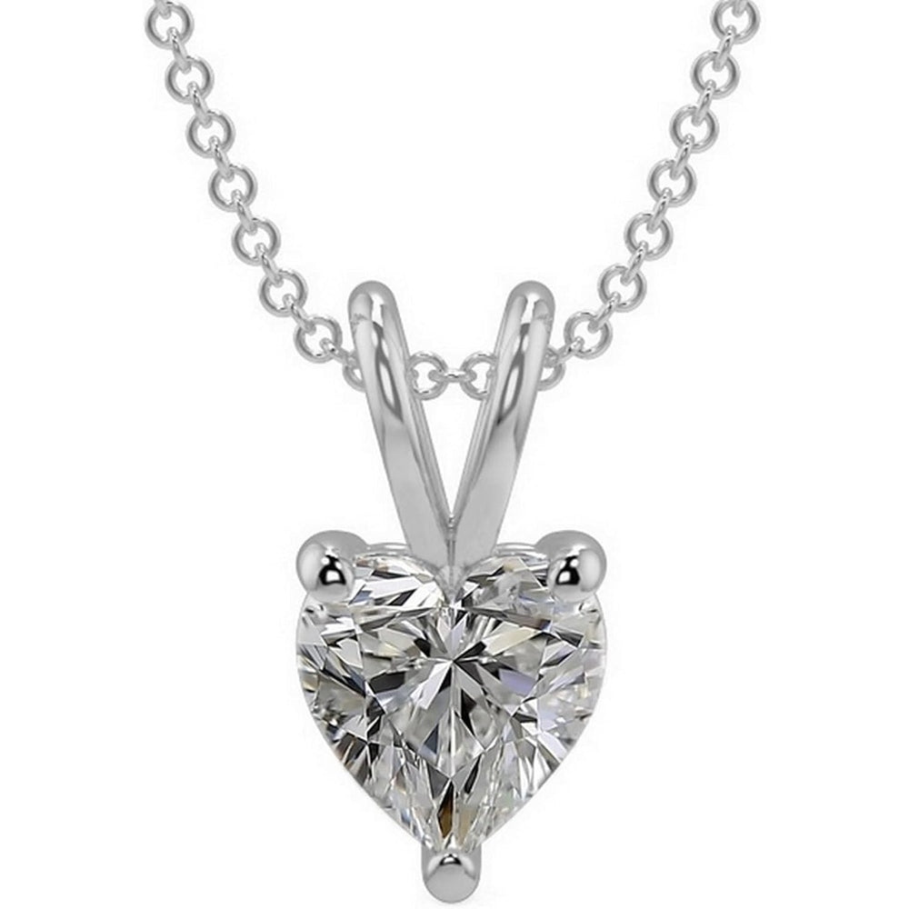 14K Gold 1/2 - 5 Carat LAB GROWN Diamond Solitaire Pendant IGI Certified 4 Prong Diamond Pendant Necklace - Future Jewelry