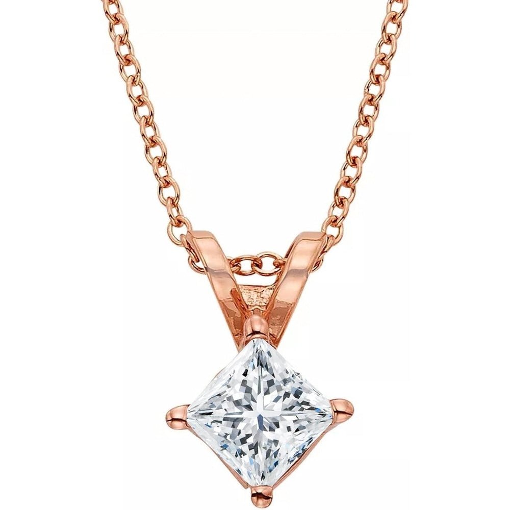 14K Gold 1/2 - 5 Carat LAB GROWN Diamond Solitaire Pendant IGI Certified 4 Prong Diamond Pendant Necklace - Future Jewelry