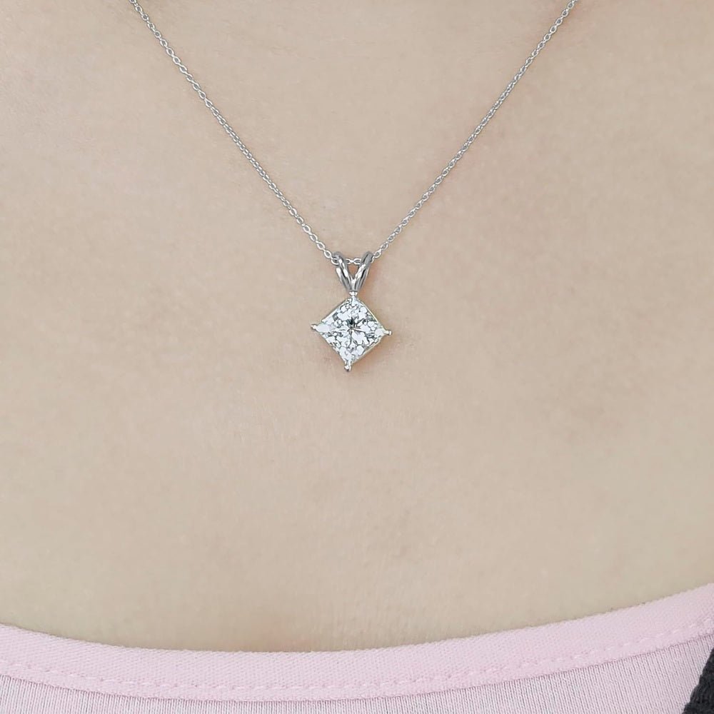 14K Gold 1/2 - 5 Carat LAB GROWN Diamond Solitaire Pendant IGI Certified 4 Prong Diamond Pendant Necklace - Future Jewelry