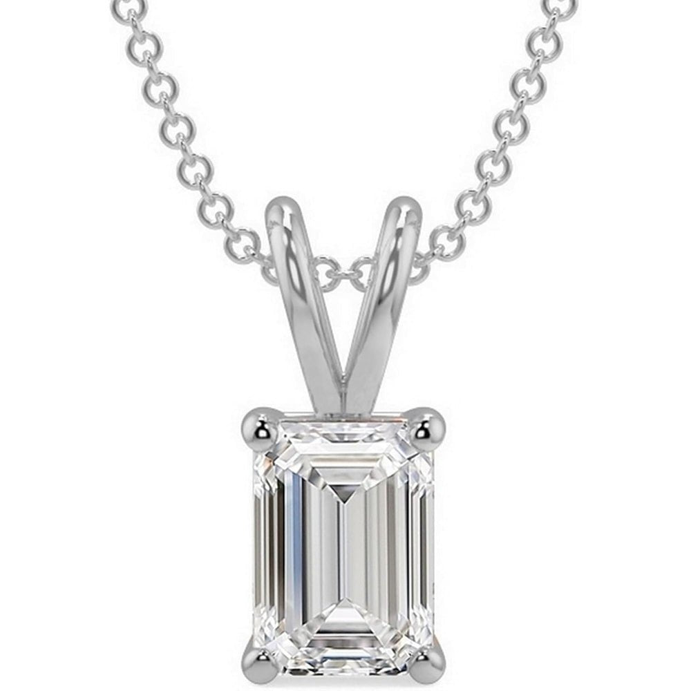 14K Gold 1/2 - 5 Carat LAB GROWN Diamond Solitaire Pendant IGI Certified 4 Prong Diamond Pendant Necklace - Future Jewelry