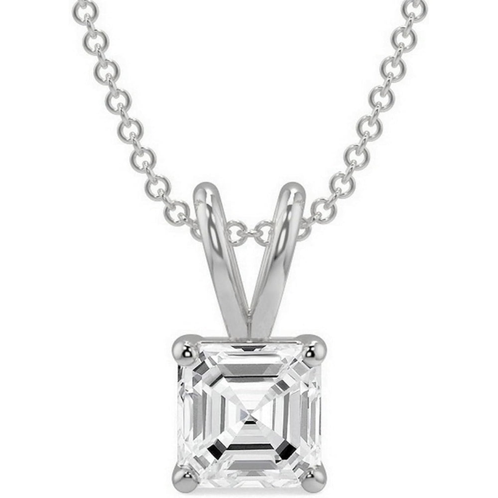 14K Gold 1/2 - 5 Carat LAB GROWN Diamond Solitaire Pendant IGI Certified 4 Prong Diamond Pendant Necklace - Future Jewelry