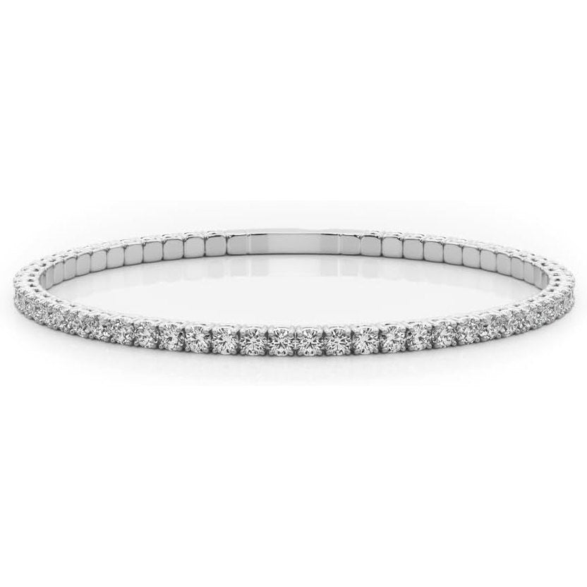 14K Gold Full Flexi Bangle Bracelet Lab Created Diamond for Women (F, VS2) - Future Jewelry