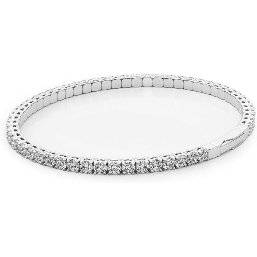 14K Gold Full Flexi Bangle Bracelet Lab Created Diamond for Women (F, VS2) - Future Jewelry