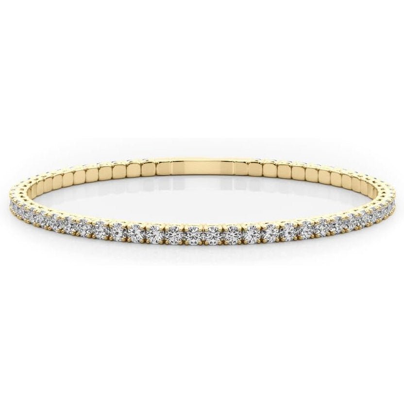 14K Gold Full Flexi Bangle Bracelet Lab Created Diamond for Women (F, VS2) - Future Jewelry