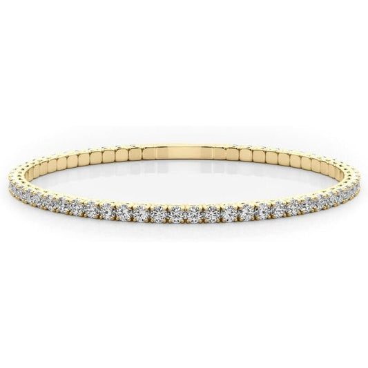 14K Gold Full Flexi Bangle Bracelet Lab Created Diamond for Women (F, VS2) - Future Jewelry
