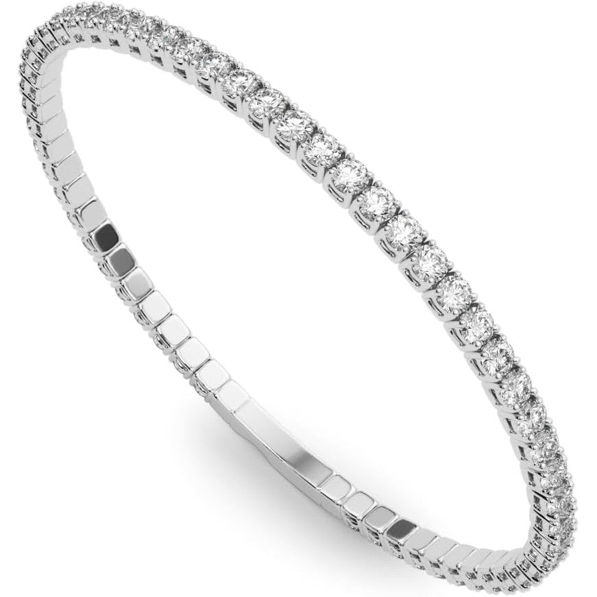 14K Gold Full Flexi Bangle Bracelet Lab Created Diamond for Women (F, VS2) - Future Jewelry