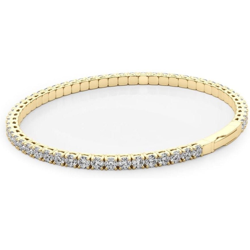 14K Gold Full Flexi Bangle Bracelet Lab Created Diamond for Women (F, VS2) - Future Jewelry