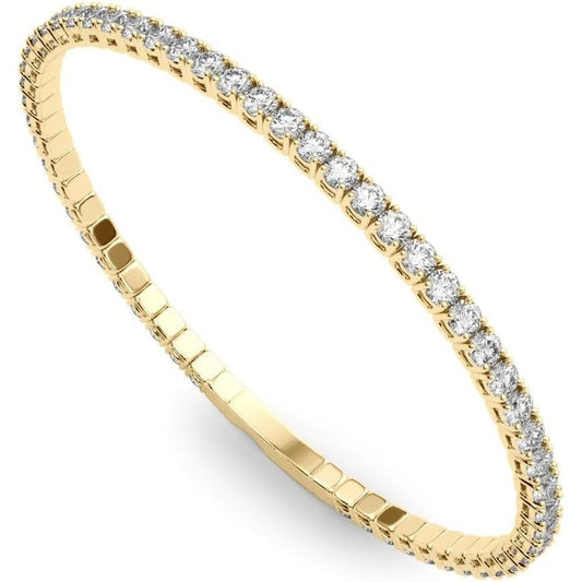 14K Gold Full Flexi Bangle Bracelet Lab Created Diamond for Women (F, VS2) - Future Jewelry