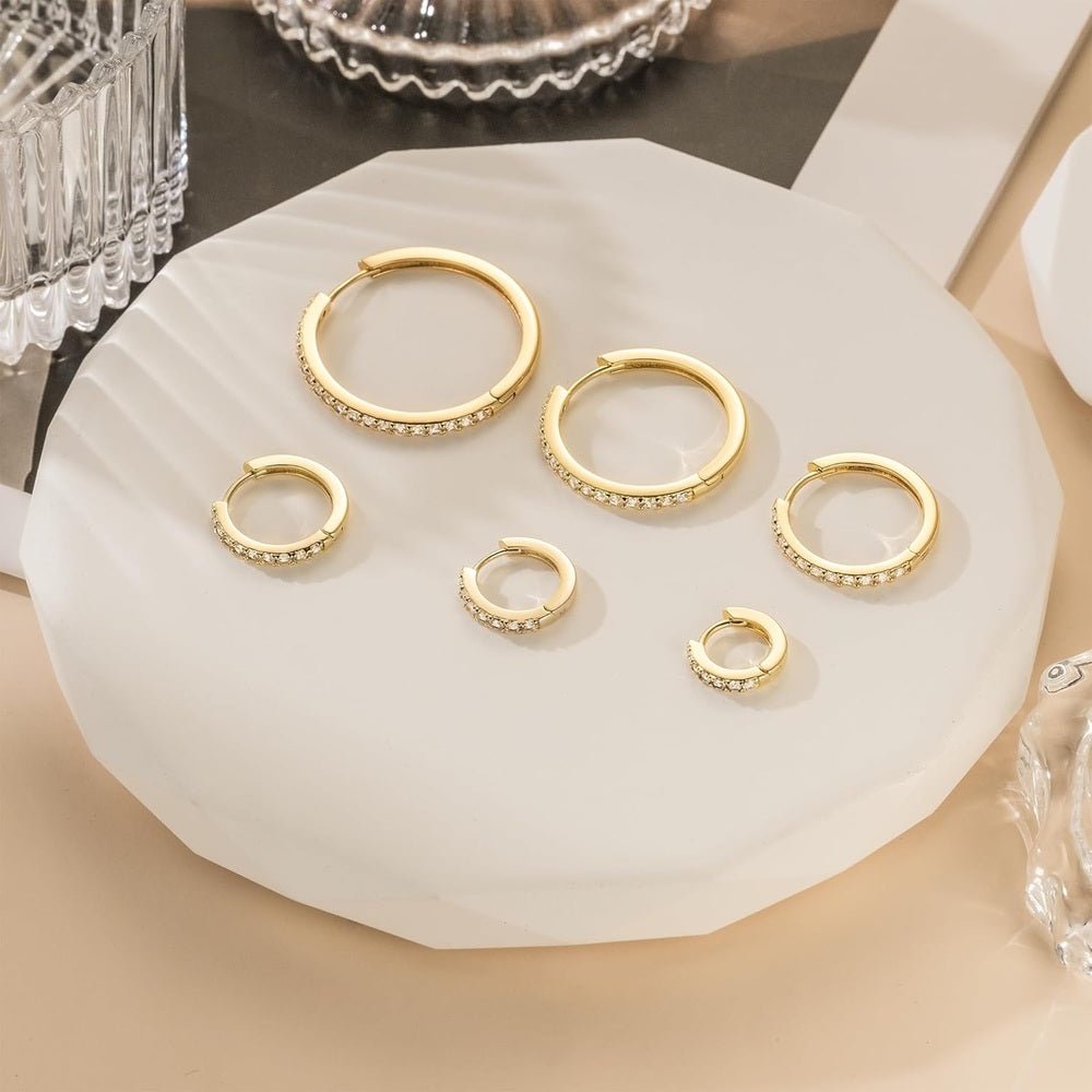 14K Gold Hoop Earrings for Women 14K Gold Earrings Hypoallergenic Lightweight Small Hoop Earring with Round Huggie Hoops Earring - Future Jewelry