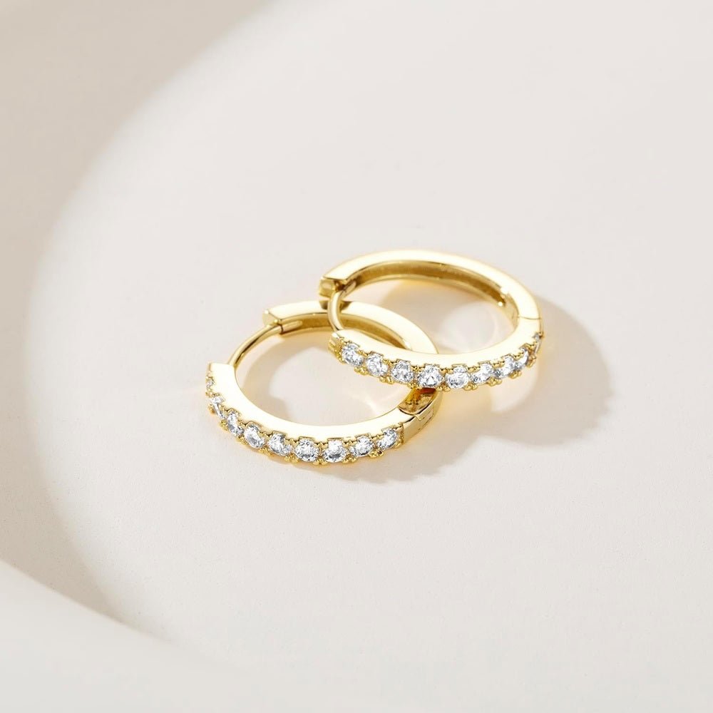 14K Gold Hoop Earrings for Women 14K Gold Earrings Hypoallergenic Lightweight Small Hoop Earring with Round Huggie Hoops Earring - Future Jewelry