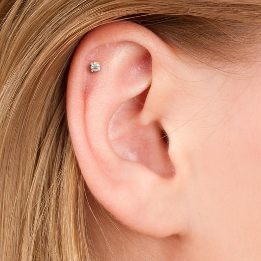 14k Gold Lab Grown Diamond Labret Stud Earring - Future Jewelry