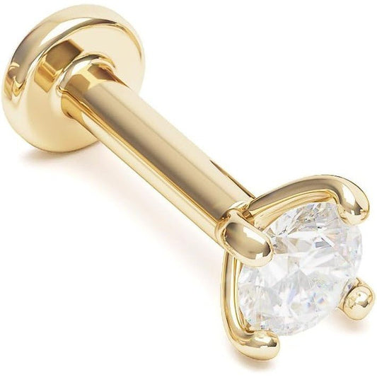 14k Gold Lab Grown Diamond Labret Stud Earring - Future Jewelry