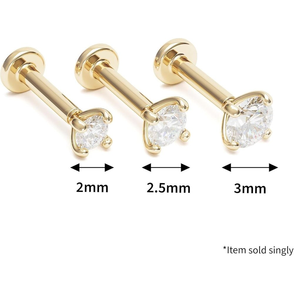 14k Gold Lab Grown Diamond Labret Stud Earring - Future Jewelry