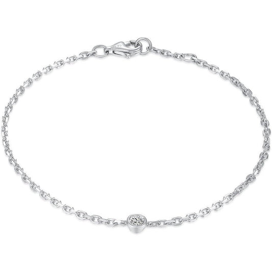 14k Solid Gold Diamond Solitaire Station Bracelets Series,DEF VS~VVS,Lab grown Diamond,No fading, No allergies,Lobster buckle - Future Jewelry