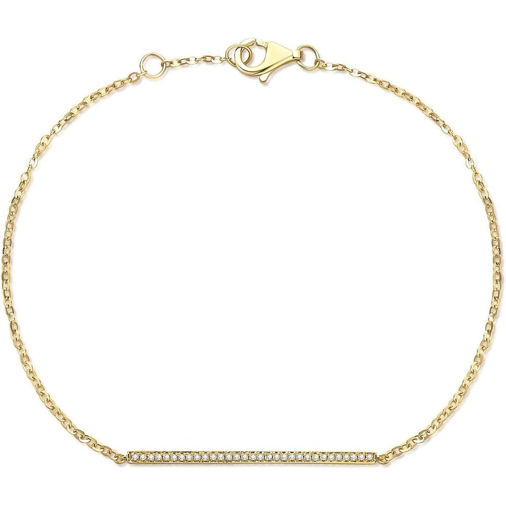14k Solid Gold Diamond Solitaire Station Bracelets Series,DEF VS~VVS,Lab grown Diamond,No fading, No allergies,Lobster buckle - Future Jewelry