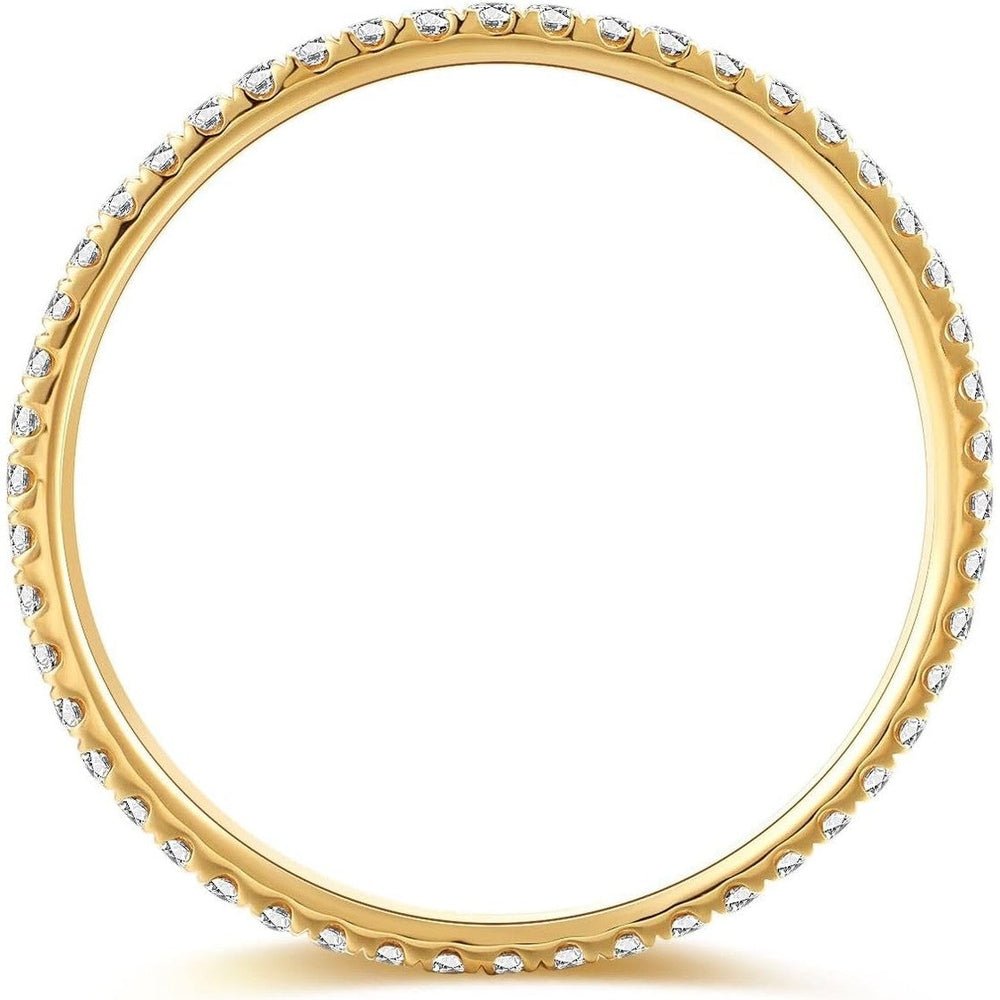 14k Solid Gold Petite Full Diamond Eternity Band Ring for women, 0.32~0.36ct,DEF VS~VVS,Wedding,No fading, No allergies,Lab grown Diamond - Future Jewelry