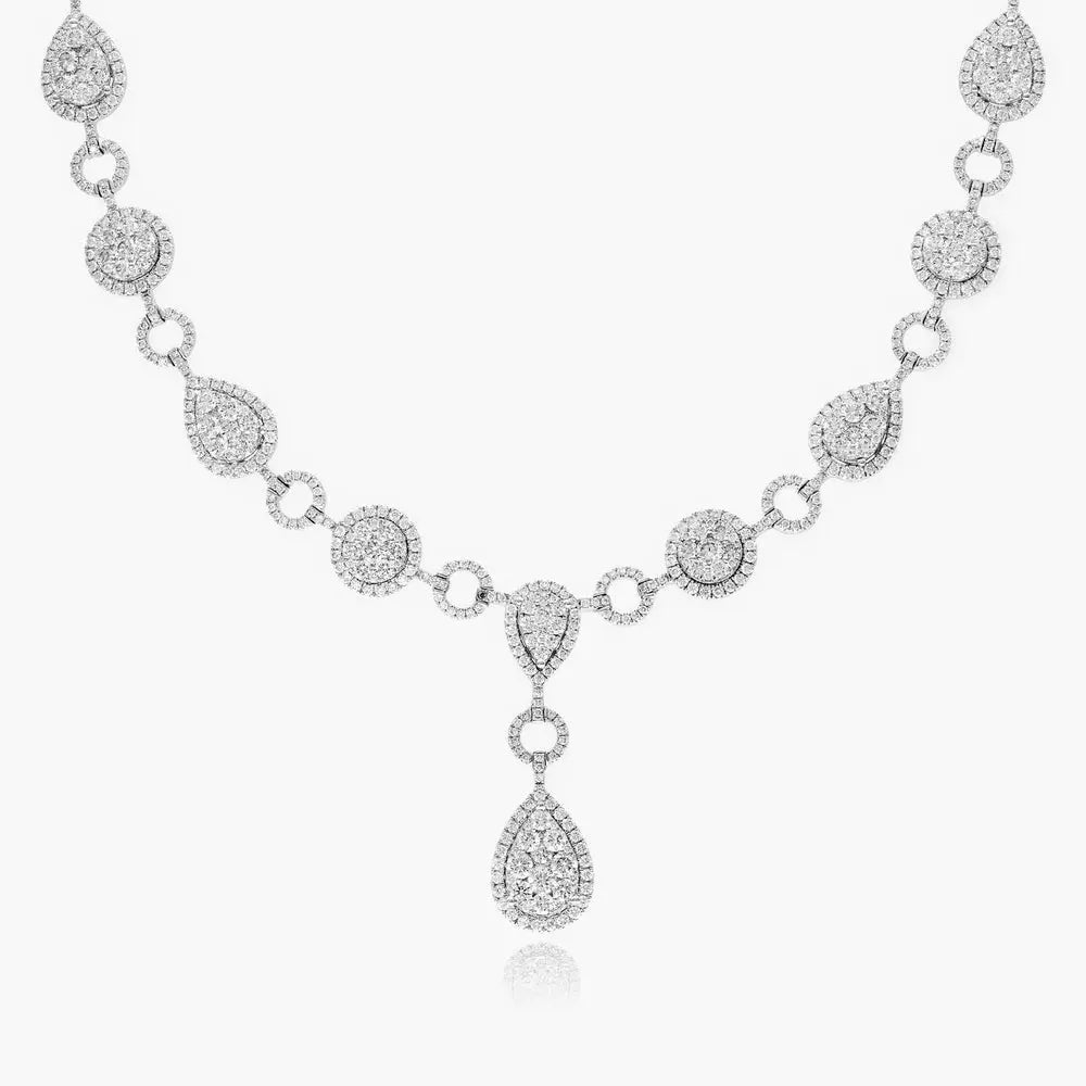 14K White Gold Lab-Grown Diamond Necklace | 5.10 Carats, F-G Color, VS2-SI1 Clarity