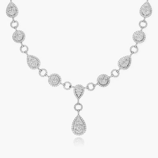 14K White Gold Lab-Grown Diamond Necklace | 5.10 Carats, F-G Color, VS2-SI1 Clarity