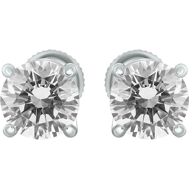 14K White & Yellow Gold Lab Grown Round Cut Diamond Stud Earrings for Men Women, (1/2cttw - 4cttw), 4 - Prong Screw Back, VS Clarity EF Color, Gift for Weddings, Anniversaries, Valentine's Day - Future Jewelry