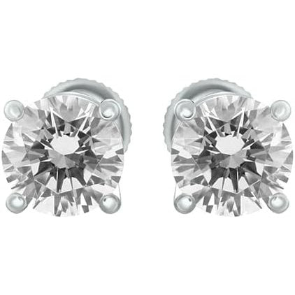 14K White & Yellow Gold Lab Grown Round Cut Diamond Stud Earrings for Men Women, (1/2cttw - 4cttw), 4 - Prong Screw Back, VS Clarity EF Color, Gift for Weddings, Anniversaries, Valentine's Day - Future Jewelry