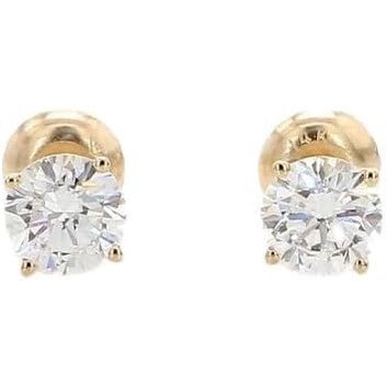 14K White & Yellow Gold Lab Grown Round Cut Diamond Stud Earrings for Men Women, (1/2cttw - 4cttw), 4 - Prong Screw Back, VS Clarity EF Color, Gift for Weddings, Anniversaries, Valentine's Day - Future Jewelry