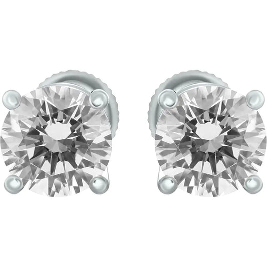 14K White & Yellow Gold Lab Grown Round Cut Diamond Stud Earrings for Men Women, (1/2cttw - 4cttw), 4 - Prong Screw Back, VS Clarity EF Color, Gift for Weddings, Anniversaries, Valentine's Day - Future Jewelry