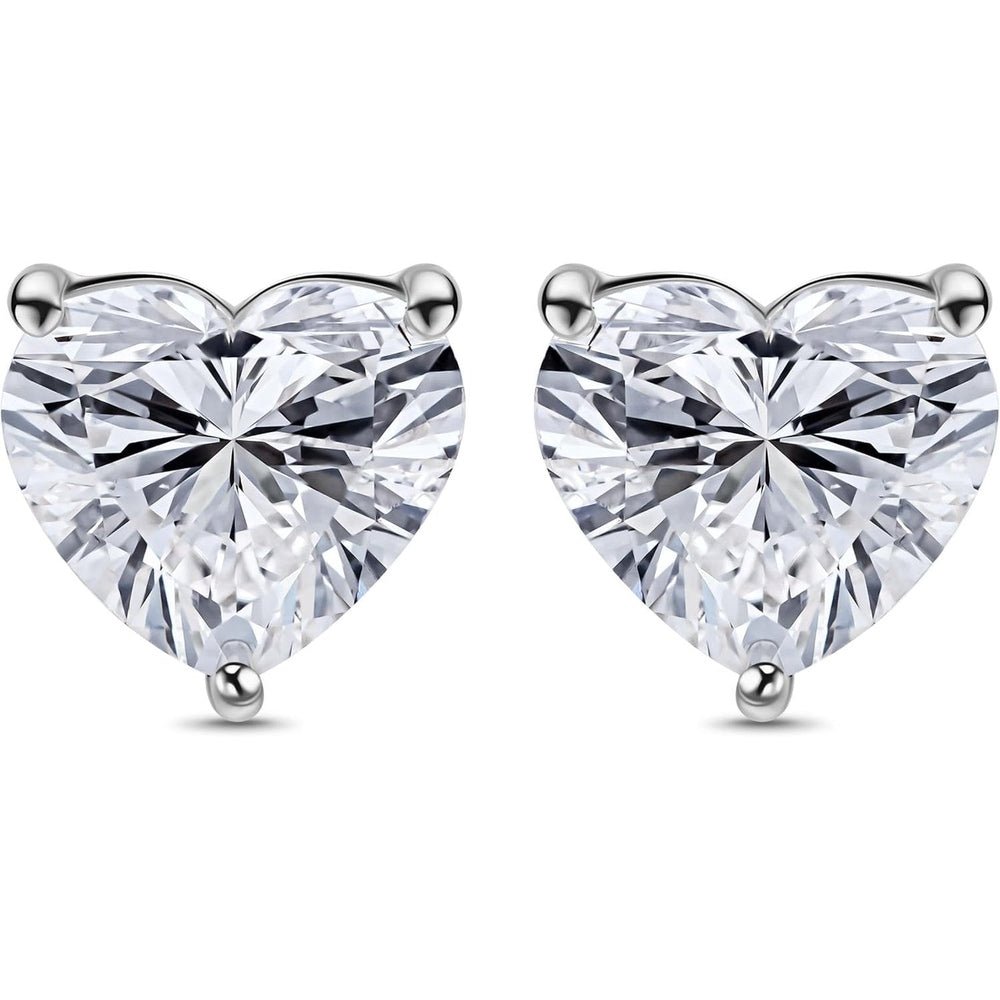 14K Yellow or White Gold Stud Earrings Heart Shaped Lab Grown Diamond/Lab Grown Blue Sapphire/Lab Grown Emerald Stud Earrings - Future Jewelry