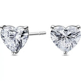 Heart Lab Sapphire or Lab Grown Diamond Stud Earrings, 14K Gold