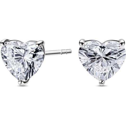 14K Yellow or White Gold Stud Earrings Heart Shaped Lab Grown Diamond/Lab Grown Blue Sapphire/Lab Grown Emerald Stud Earrings - Future Jewelry