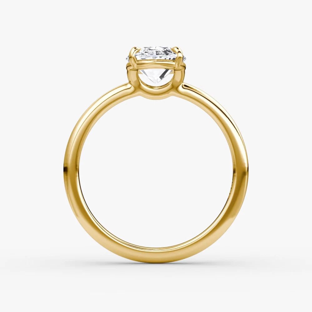 1.50 Carat Oval Lab Grown Diamond Ring IGI 18K Yellow Gold - Future Jewelry