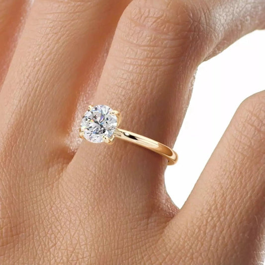 1.50 Carat Round Lab Grown Diamond Ring 14K or 18K Gold - Future Jewelry