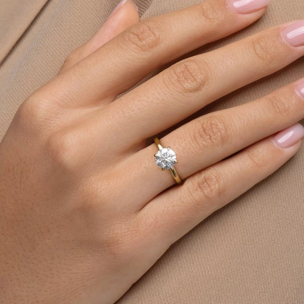 1.50 Carat Round Lab Grown Diamond Ring 14K or 18K Gold - Future Jewelry