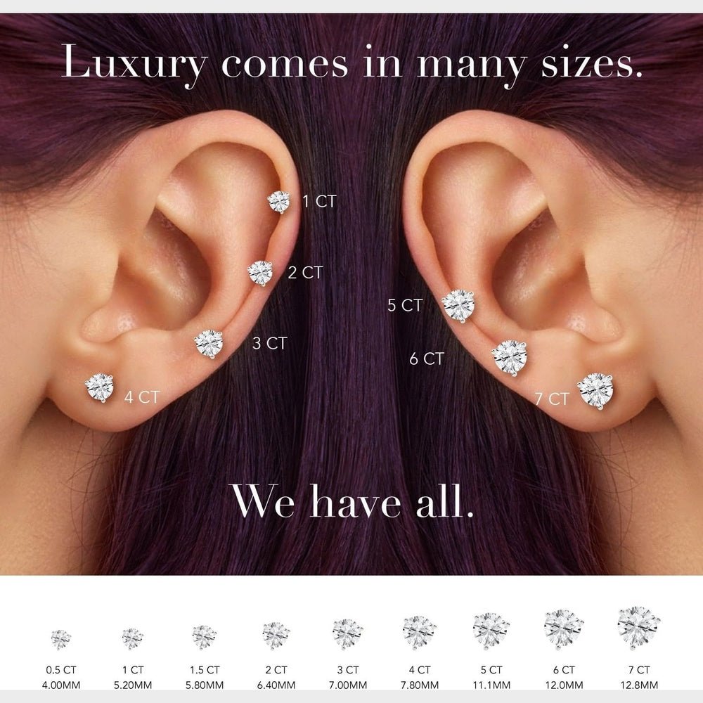 1–6.5 Carat Lab Grown Diamond Earrings in 14K White Gold - Future Jewelry
