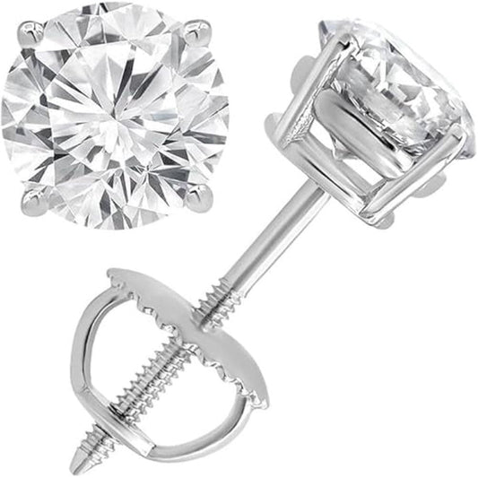 1–6.5 Carat Lab Grown Diamond Earrings in 14K White Gold - Future Jewelry