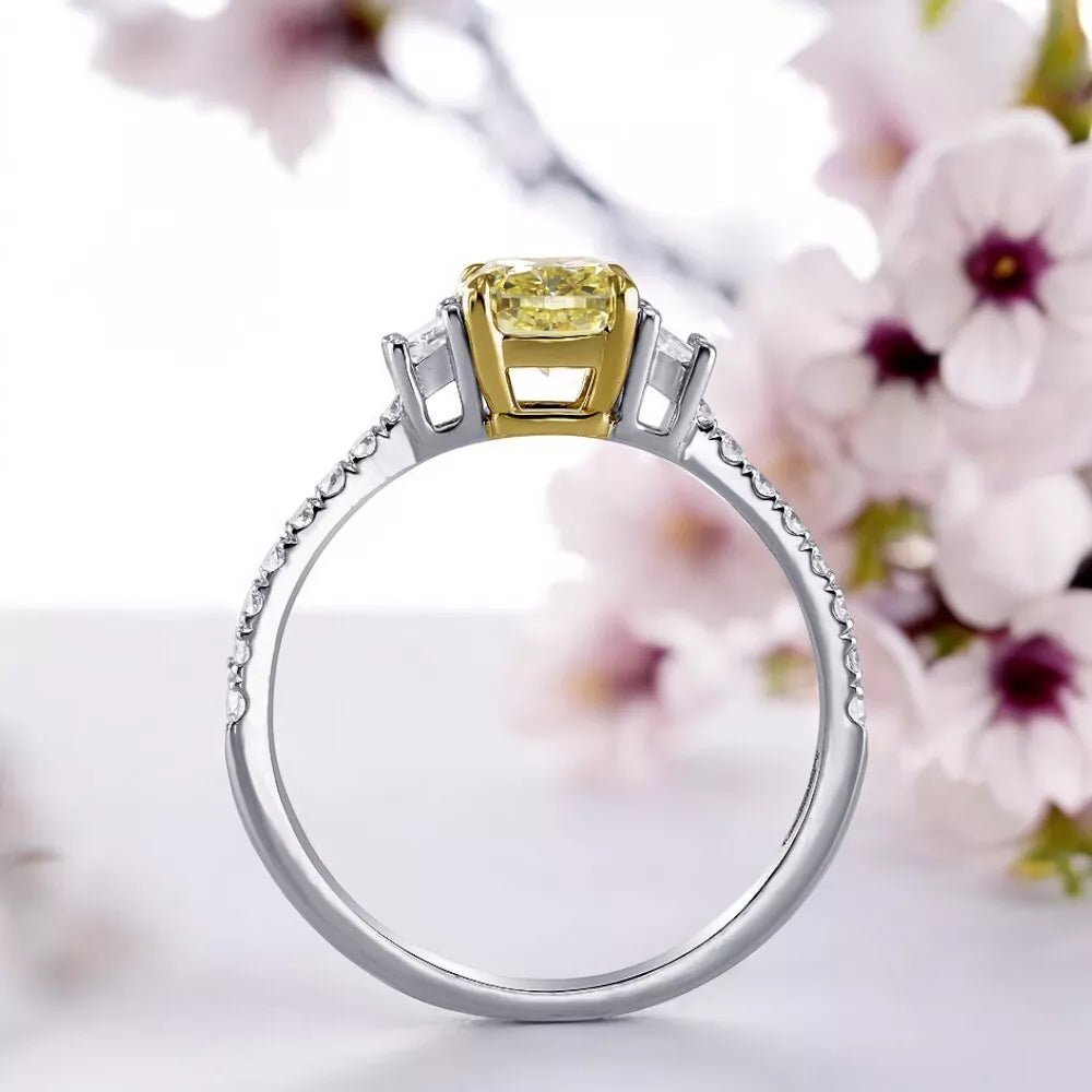 1.70 Carat Fancy Vivid Yellow Lab - Grown Diamond in 14K White Gold - Future Jewelry