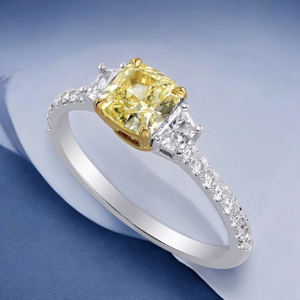 1.70 Carat Fancy Vivid Yellow Lab - Grown Diamond in 14K White Gold - Future Jewelry