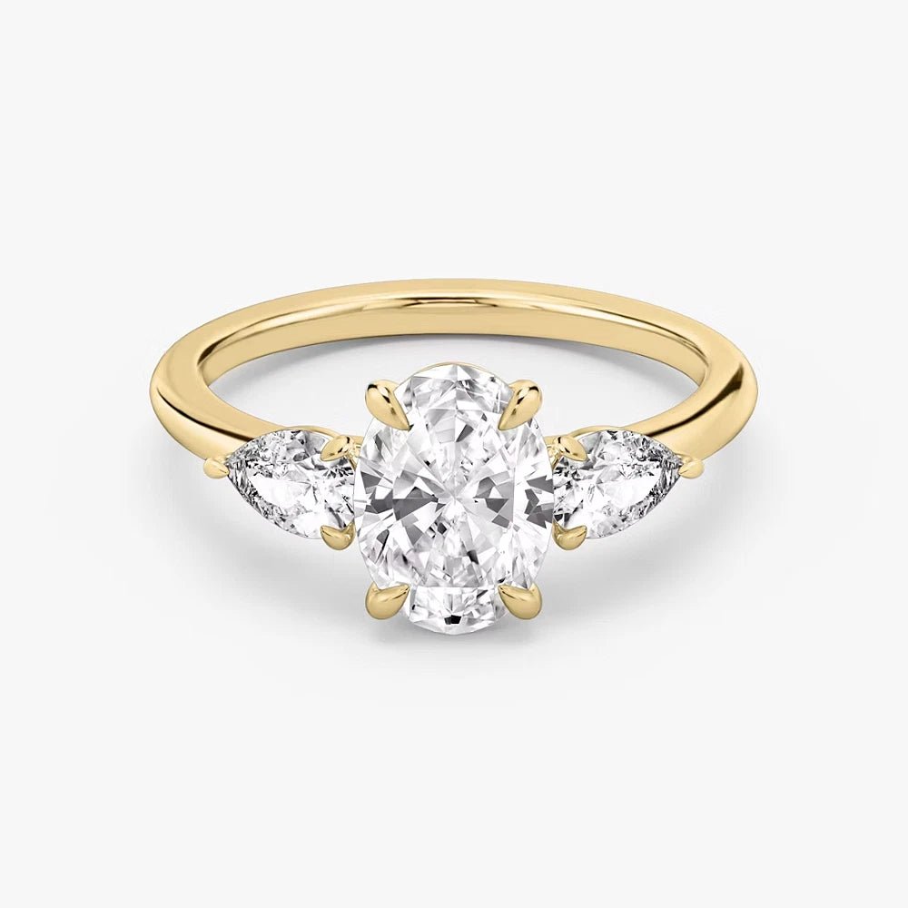 1.70 Carat Oval Lab Grown Diamond Ring IGI 18K Yellow Gold - Future Jewelry